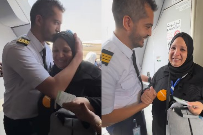 Terharu, Ibu Ini Naik Pesawat untuk Tunaikan Ibadah Haji, Tak Disangka Ternyata Sang Pilot Adalah Anaknya