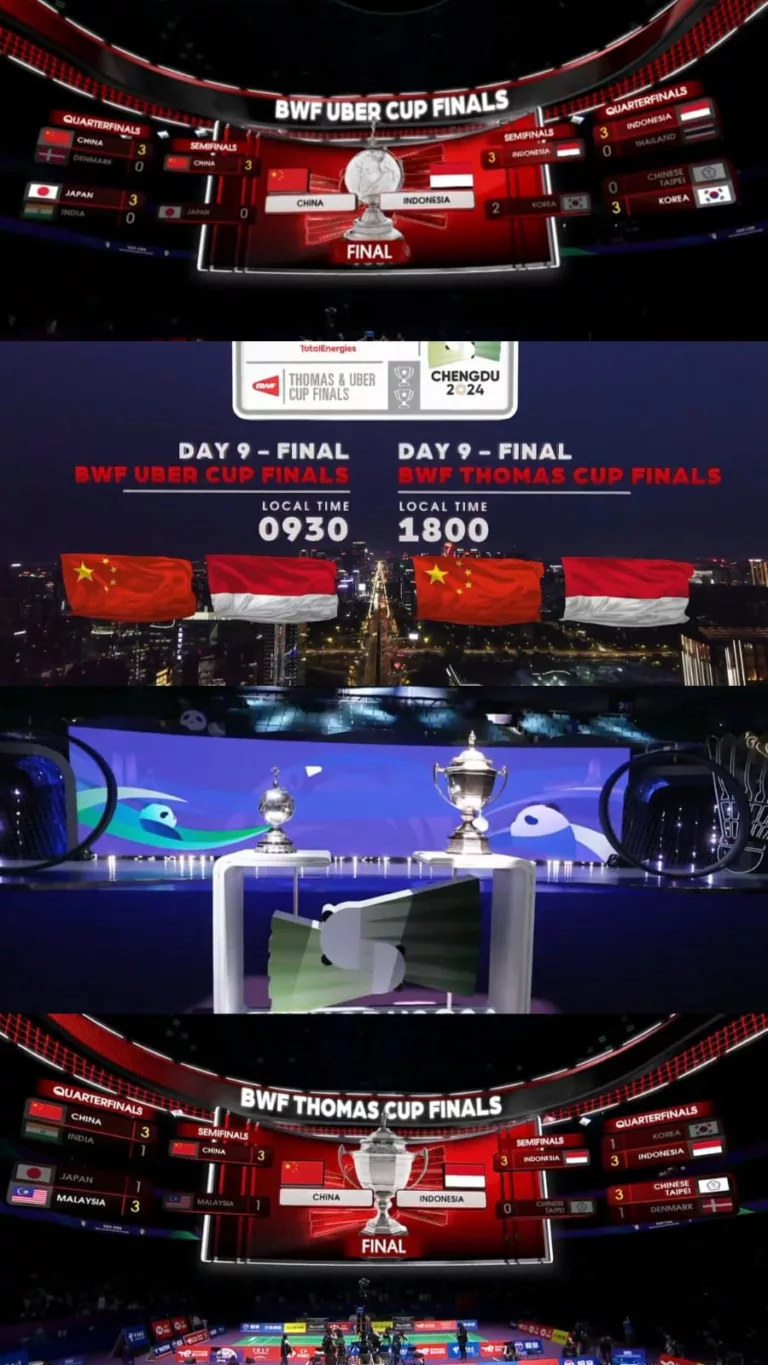 Jadwal Final Thomas dan Uber Cup 2024, Indonesia vs China!