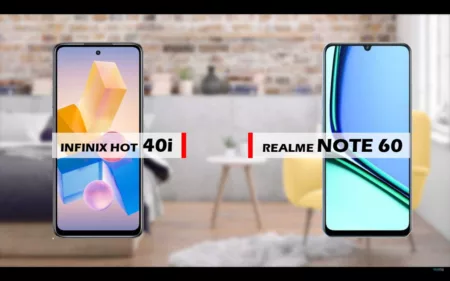 Perbandingan Lengkap Smartphone Infinix Hot 40i vs Realme Note 60 Perbandingan Lengkap Spesifikasi dan performa Smartphone Infinix Hot 40i vs Realme Note 60 (Youtube/reviewFira)