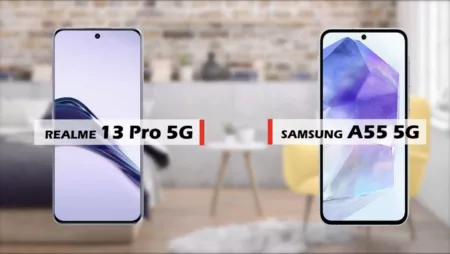 Perbandingan Realme 13 Pro vs Samsung A55: Manakah Ponsel Unggulanmu? Ilustrasi Perbandingan Realme 13 Pro 5G dan Samsung A55 5G (Tangkap layar Youtube/reviewFira)