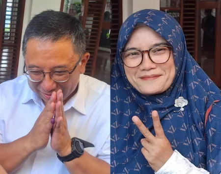 Nyoblos Bareng Istri, Haru Suandharu Optimis Menang Satu Putaran di Pilwalkot Bandung 2024 Haru Suandharu dan Istri
