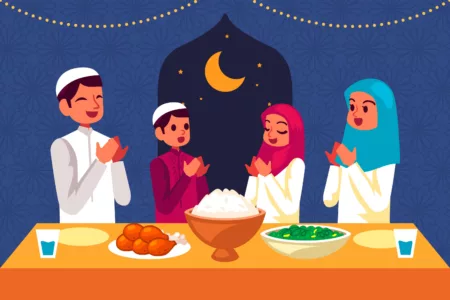 Ikuti Tips Ini Agar Puasa Anti Lemas! Ilustrasi Buka Puasa (Freepik)