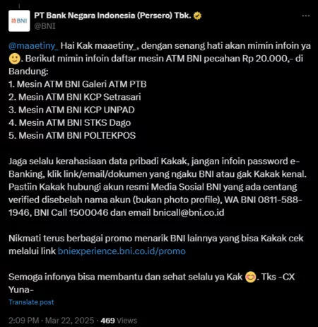 ATM BNI Pecahan 20.000 di Bandung, Solusi Tepat Lebaran! ATM BNI Pecahan 20.000 di Bandung
