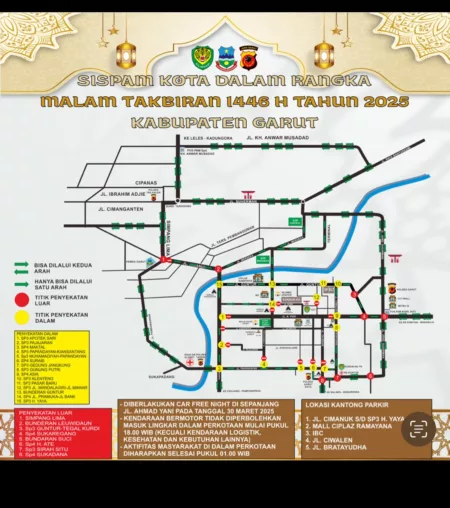 Pemerintah Kabupaten Garut Berlakukan Penyekatan di Sejumlah Titik pada Malam Takbir Penyekatan Jalan di Wilayah Garut