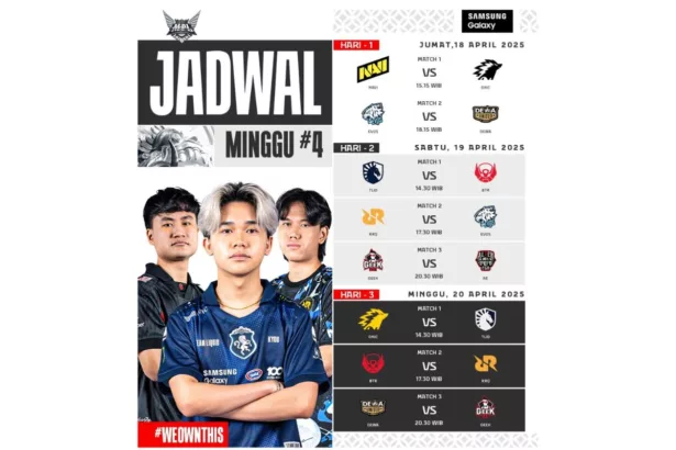 Jadwal MPL ID S15 Week 4 Day 3: RRQ Hoshi Siap Hadapi Bigetron (@mpl.id.official)