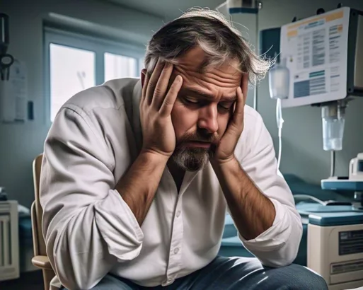 Ilustrasi Pria Mengalami Gejala Penyakit Kolesterol Tinggi