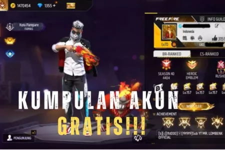 Buruan login! 16 akun FF sultan gratis aktif hari ini 10 Mei 2025