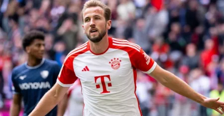 Harry Kane Merayakan Gol yang dia Cetak
