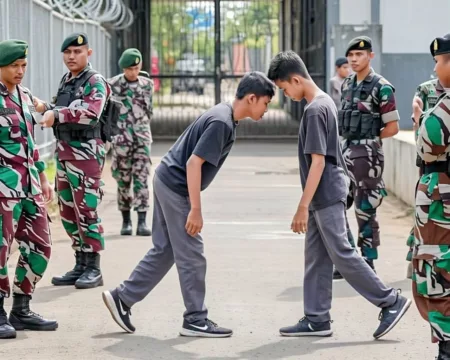 Ilistrasi Siswa Dididik di Barak TNI