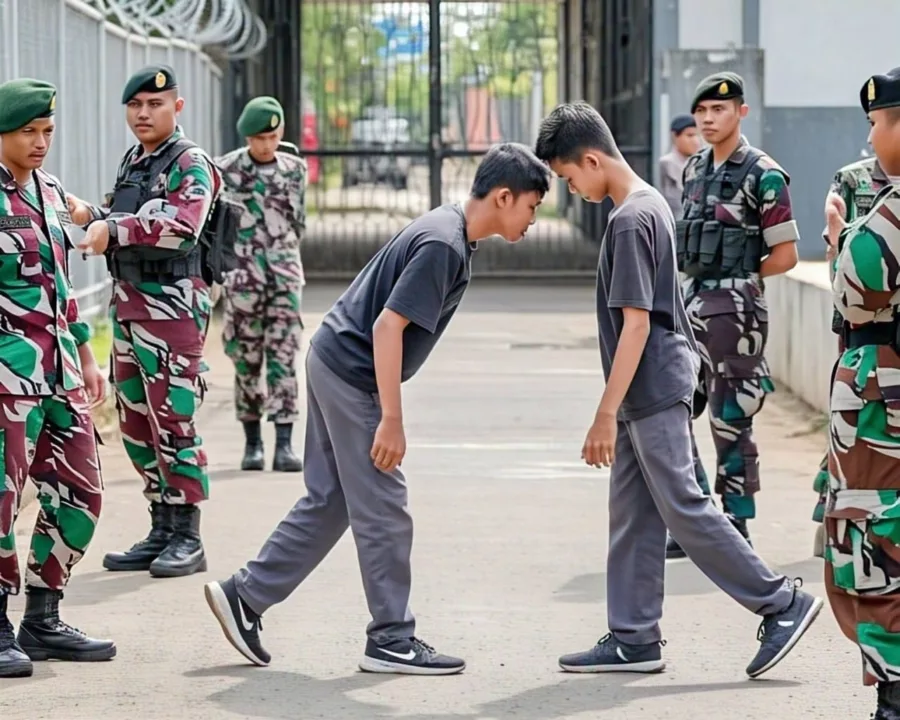 Ilistrasi Siswa Dididik di Barak TNI