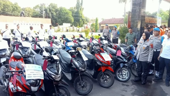 Puluhan Motor Hilang Hasil Curanmor Cirebon Belum Diambil Pemiliknya di Polresta