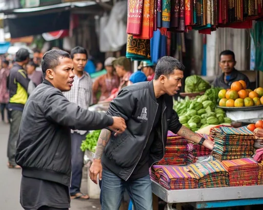 Ilustrasi Preman Memalak Para Pedagang Pasar