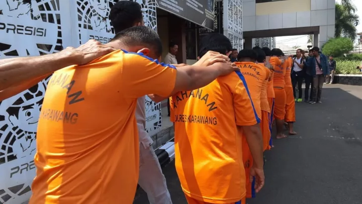 Sebanyak 65 pelaku premanisme diamankan Satuan Reserse Kriminal Polres Karawang