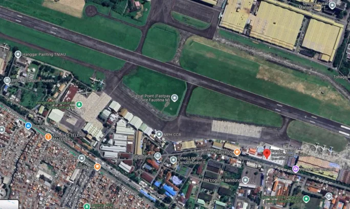 Foto citra satelit bandara Husein Sastranegara di Bandung