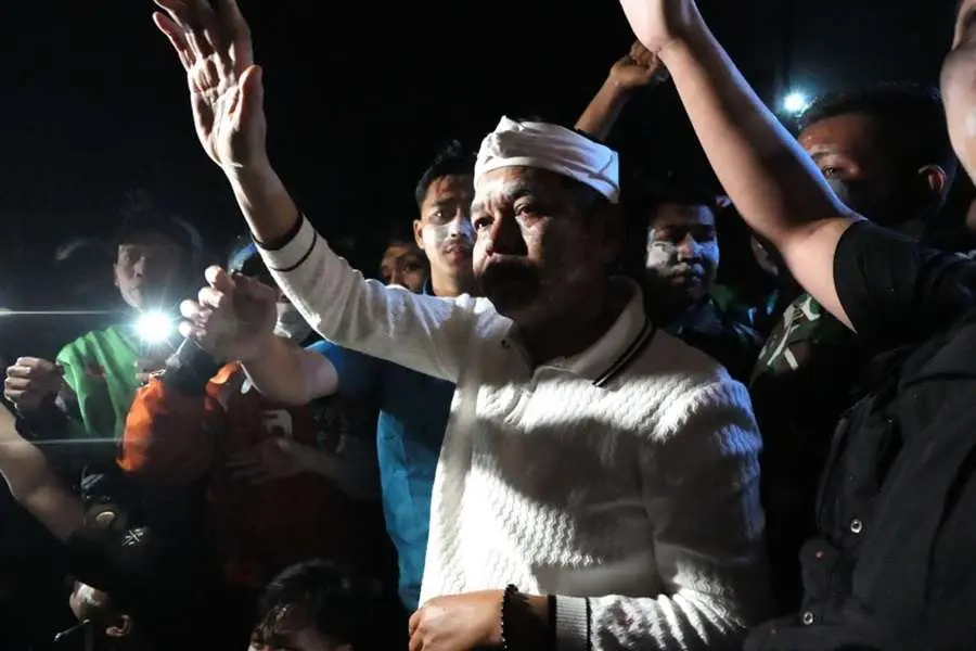 Gubernur Jawa Barat Dedi Mulyadi saat menemui massa aksi, Jumat (29/8/2025).