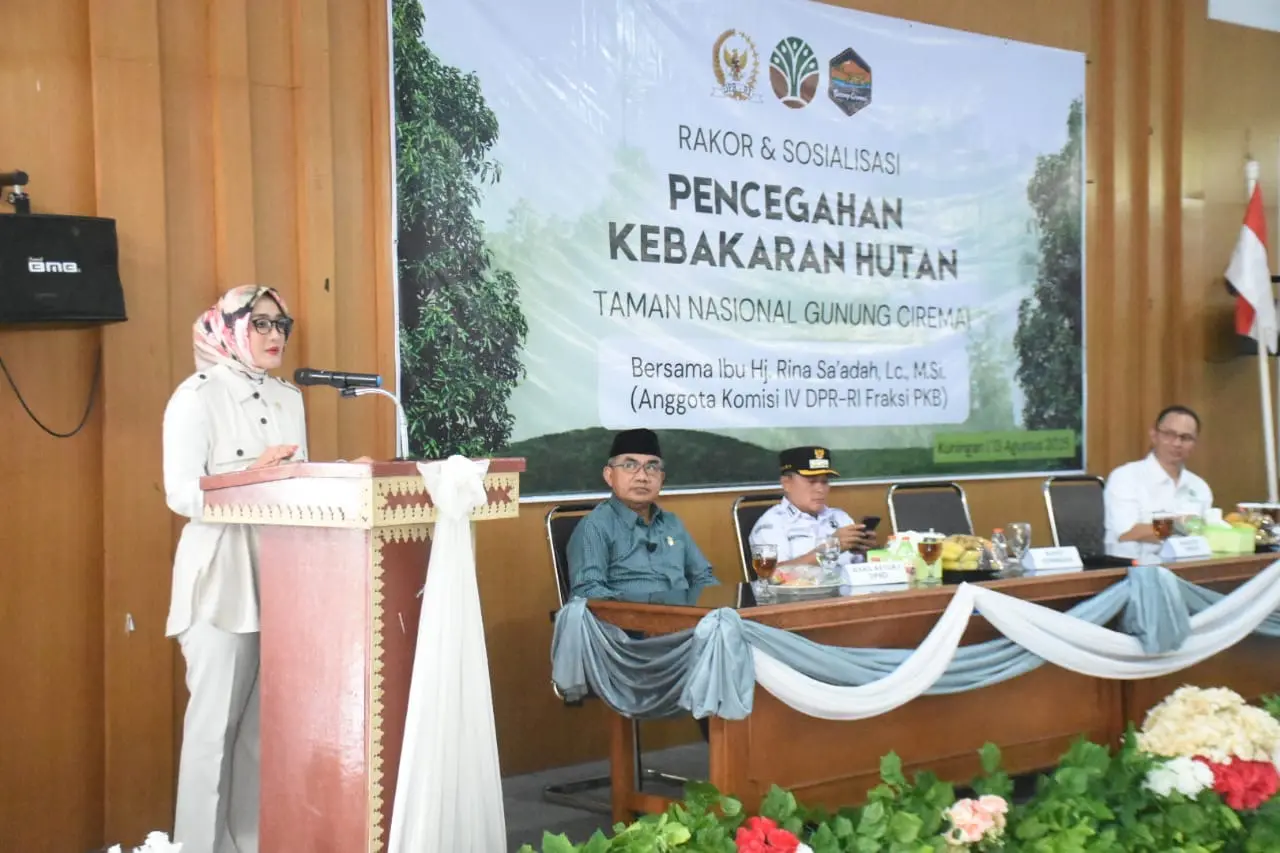 BTNGC dan DPR-RI Gelar Rakor Pencegahan Kebakaran Hutan di Kuningan Hj Rina Sa'adah Anggota DPR RI Fraksi PKB