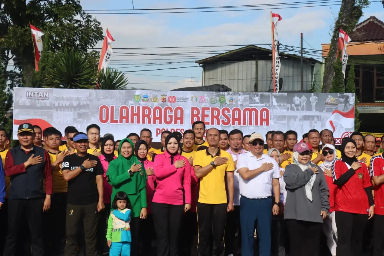 Sambut HUT ke-80 RI, Polres Garut Gelar Olahraga Bersama