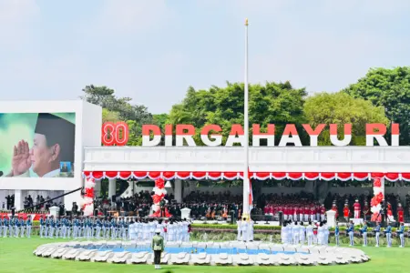 Foto suasana pelaksanaan Upacara Peringatan Detik-Detik Proklamasi di Istana Merdeka, Minggu (17/08). (Foto: BPMI Setpres)