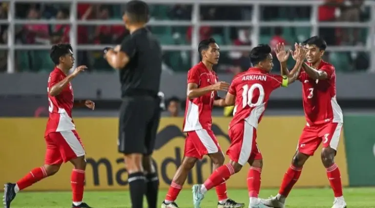 Tim U-23 Indonesia sukses mengalahkan Makau 5-0 pada laga kedua Grup J Kualifikasi Piala Asia U-23 2026 di Stadion Gelora Delta Sidoarjo, Sabtu (6/9/2025). (istimewa)