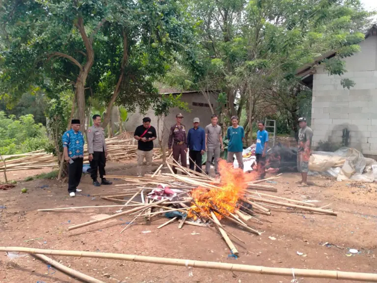 Polsek Cikampek Bongkar Arena Sabung Ayam di Karangsinom