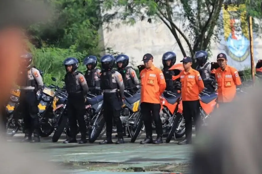 Forum Koordinasi Pimpinan Daerah dan instansi terkait menggelar Apel Kesiapsiagaan Bencana Alam di Lapangan Panahan SOR Si Jalak Harupat, Kabupaten Bandung, Jumat (31/10/2025). (istimewa)