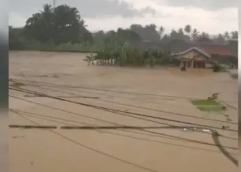 Banjir bandang yang melanda Kecamatan Cisolok, Kabupaten Sukabumi, Senin (27/10/2025). (istimewa)