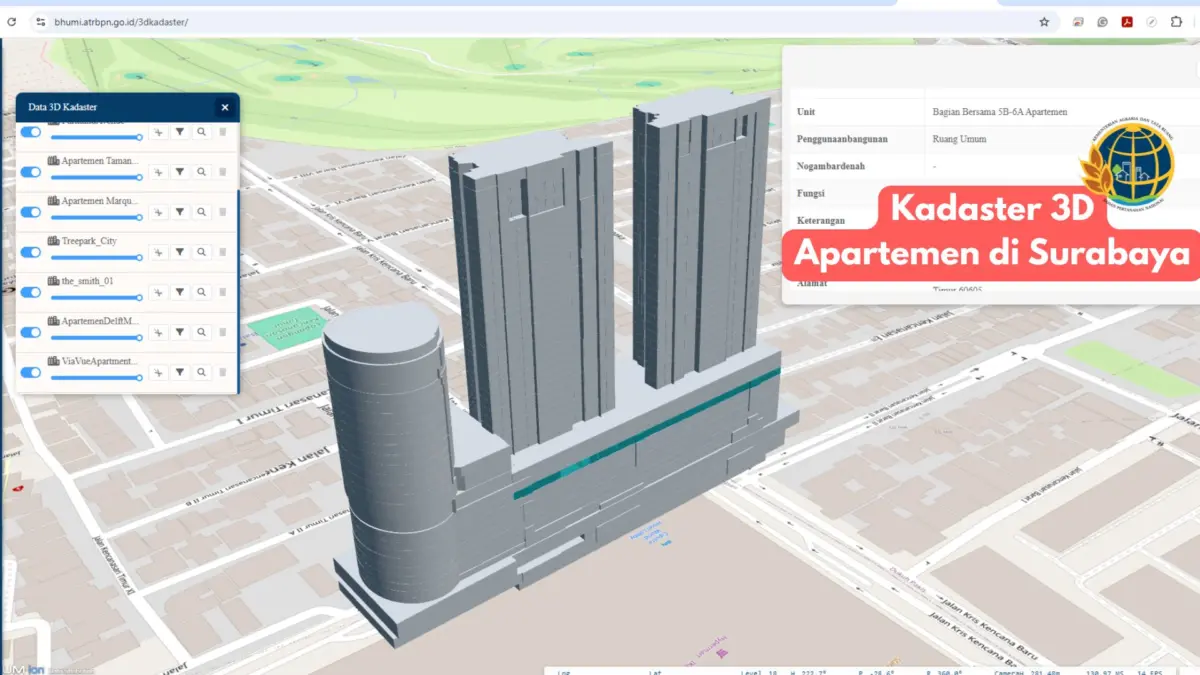 Visualisasi Kadaster 3 Dimensi Apartemen di Surabaya (bhumi.atrbpn.go.id)