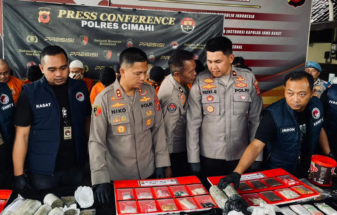 Polres Cimahi Ungkap 34 Kasus Narkoba, 41 Tersangka Diamankan