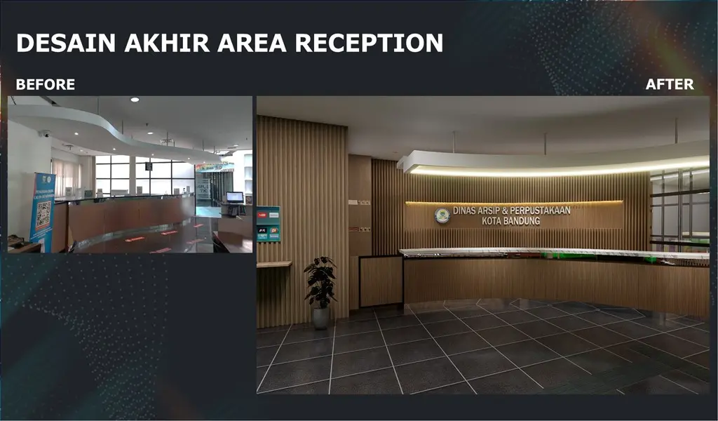 PENINGKATAN KUALITAS SUASANA RUANG DENGAN PENDEKATAN KONSEP SUSTAINABLE DESIGN PADA DINAS ARSIP & PERPUSTAKAAN KOTA BANDUNG (Foto: Tim ITENAS)