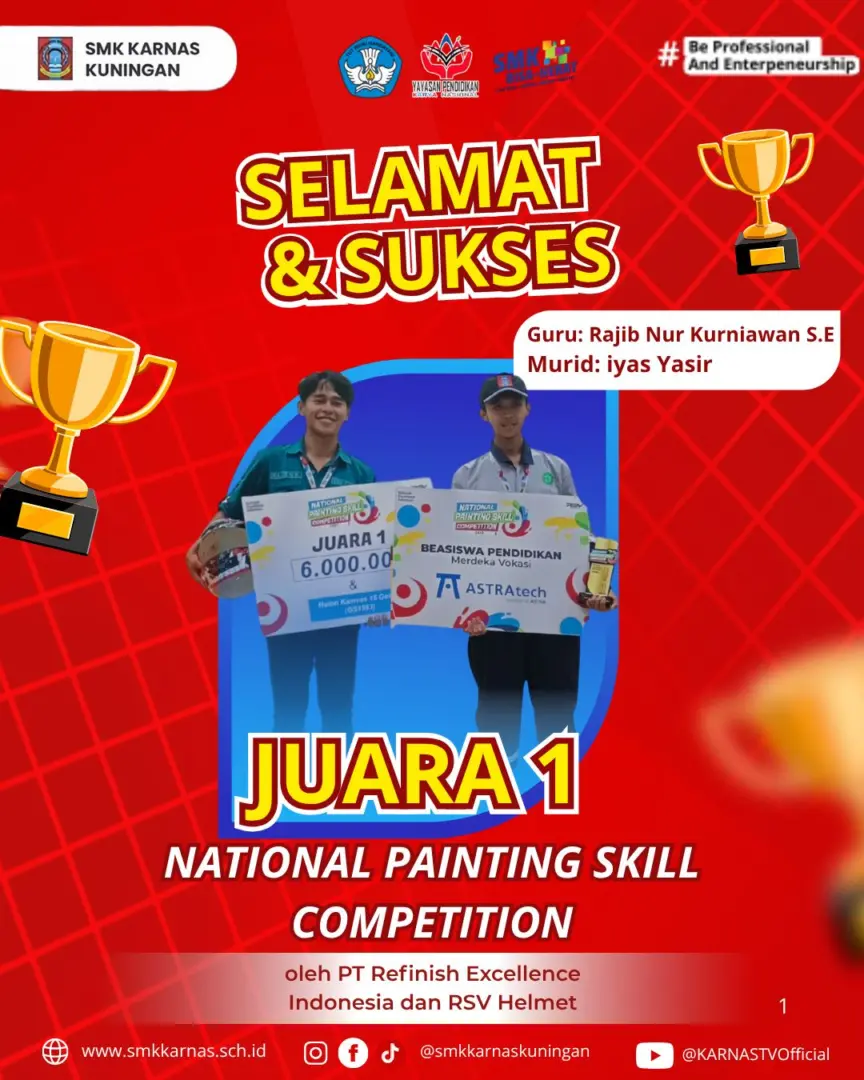 SMK Karnas Kuningan Sambut Sang Juara Nasional Lomba Painting Skill Competition 2025 SMK Karnas Kuningan