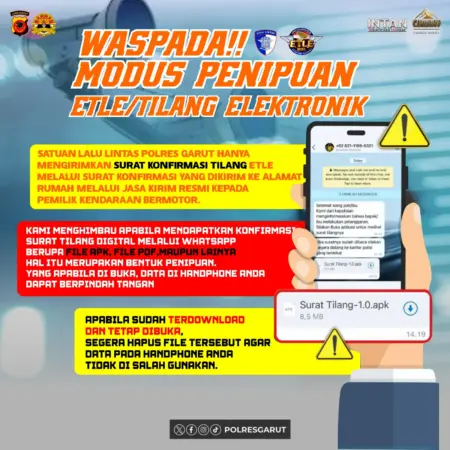 Waspada Surat Tilang Elektronik Palsu, Polres Garut Intensifkan Imbauan ke Masyarakat Waspada Surat Tilang Elektronik Palsu, Polres Garut Intensifkan Imbauan ke Masyarakat