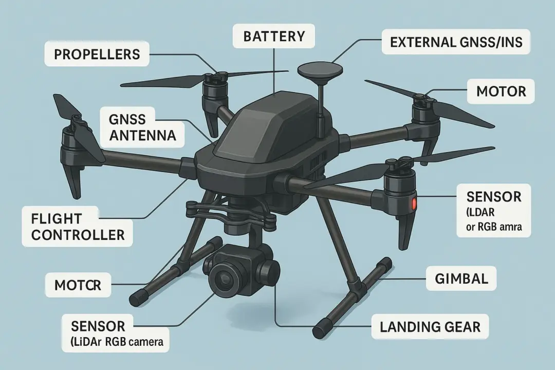 Mengenal Komponen Drone Pemetaan: Konteks Teknologi di Balik Insiden Terra Drone Indonesia (Hasil ilustrasi dengan AI)