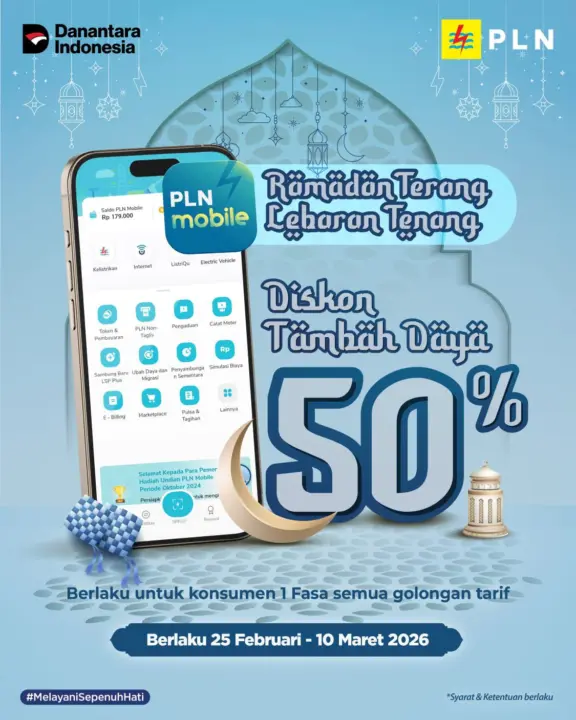 Tambah Daya Lebih Hemat! PLN Hadirkan Promo Spesial Sambut Ramadan 25 Februari – 10 Maret 2026