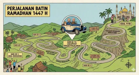 Ilustrasi Perjalanan Bulan Ramadhan 1447H