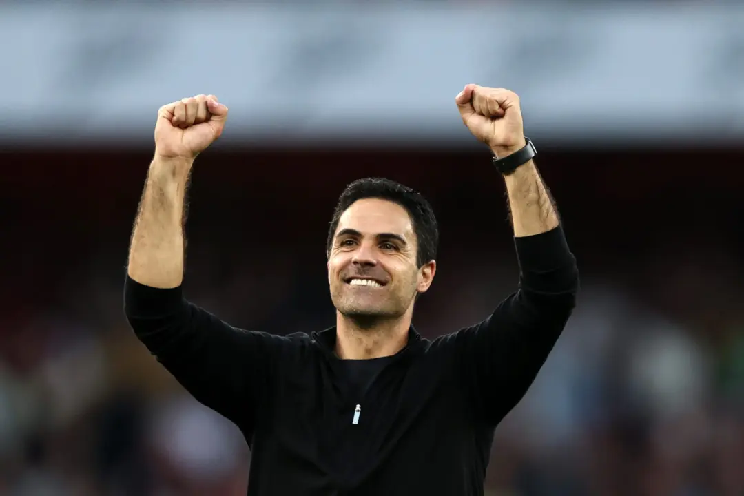 Mikel Arteta Merayakan Kemangan Arsenal