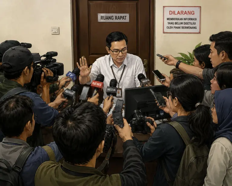 KPID Jabar Ingatkan Nasib Media Konvensional di Tengah Homeless Media Ilustrasi Beberapa rekan jurnalis menghadiri konfrensi pers Sumber: (AI)