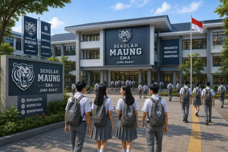 Ilustrasi Sekolah Maung Jawa Barat (Ilustrasi AI)