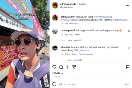 Unggahan akun Instagram @adhityaputra44 (Tangkapan Layar)