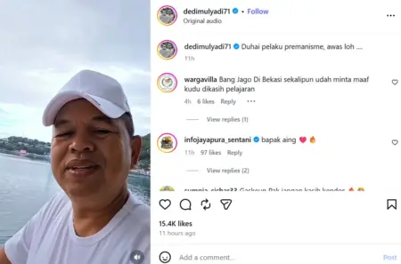 Dedi Mulyadi Tegaskan Tak Ada Toleransi bagi Pelaku Pemalakan Mobil Pelat B di Dago Bandung Dedi Mulyadi mengomentari premanisme di Bandung (Tangkapan layar akun Instagram @dedimulyadi)