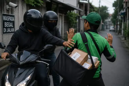 Usai Begal Cikumpai Ditangkap, Purwakarta Perluas Pengawasan Jadi 235 CCTV Ilustrasi Aksi Begal (Foto AI)