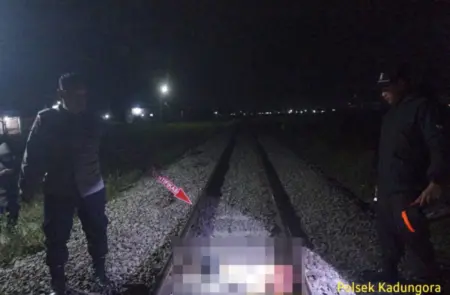 Pria Tanpa Identitas Tewas Tertabrak Kereta Api Serayu di Kadungora Garut