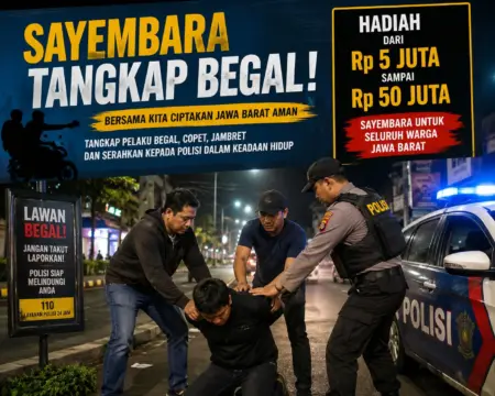 Ilustrasi Sayembara Tangkap Begal Sumber: AI