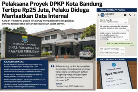 Pelaksana Proyek DPKP Kota Bandung Tertipu Rp25 Juta, Pelaku Diduga Manfaatkan Data Internal Pelaksana Proyek DPKP Kota Bandung Tertipu Rp25 Juta, Pelaku Diduga Manfaatkan Data Internal