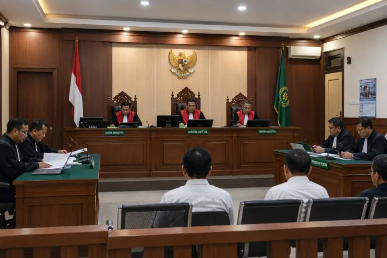 Sidang Suap Hakim Depok Ungkap Honor Tim Eksekusi, Sebagian Dikembalikan ke KPK Ilustrasi Ruang Sidang