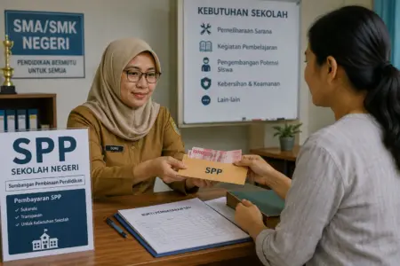 KDM Tolak Reaktivasi SPP, P3I Sebut Dana Operasional Sekolah Masih Kurang Ilustrasi Pembayaran SPP Di sekolah SMA/SMK Negeri Sumber : (AI)