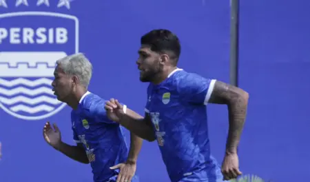 Pemain Persib Bandung saat sedang latihan jelang Piala Presiden 2026