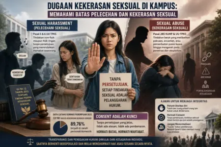 Ilustrasi penanganan kasus kekerasan seksual di lingkungan kampus dan dasar hukum UU TPKS.
