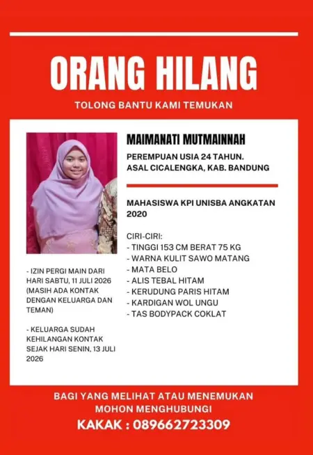 Kampus Buka Suara Soal Hilangnya Mahasiswi KPI Unisba Mahasiswi Unisba dilaporkan hilang