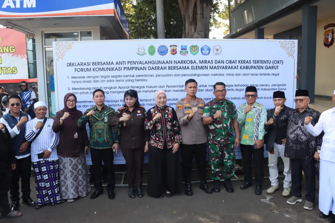 Polres Garut Bersama Forkopimda dan Elemen Masyarakat Deklarasikan Perang terhadap Narkoba, Miras dan OKT