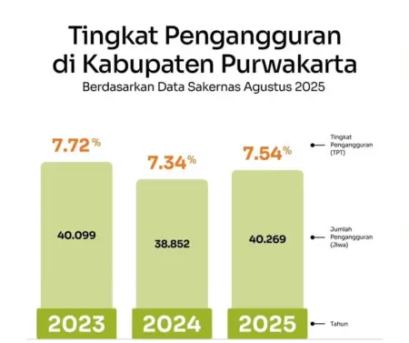 Data Sakernas Tingkat pengangguran Purwakarta tahun 2025